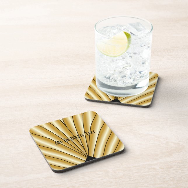 Gold Art Deco Design Beverage Coaster (Right Side)