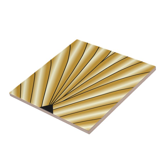 Gold Art Deco Design Ceramic Tile (Side)