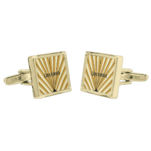 Gold Art Deco Design Cufflinks