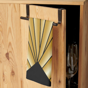 Gold Art Deco Design Kitchen Towel