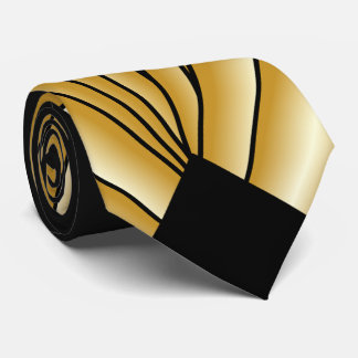 Gold Art Deco Design Neck Tie