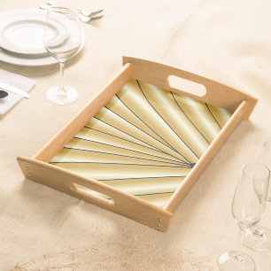 Gold Art Deco Design Serving Tray