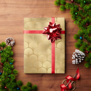 Gold Art Deco Fan Wrapping Paper