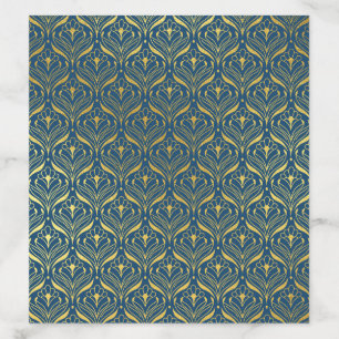 Gold Art Deco Floral Lotus Envelope Liner