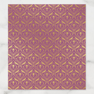 Gold Art Deco Floral Lotus Envelope Liner