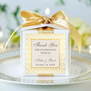 Gold Art Deco Floral Return Gift Favor Labels