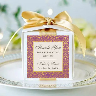 Gold Art Deco Floral Return Gift Favor Labels