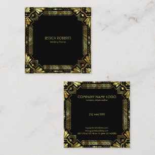 Gold Art Deco frame Square Business Card