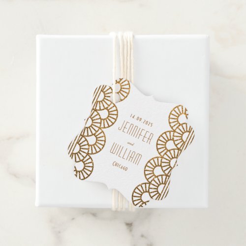 Gold Art Deco Gatsby Style Wedding Favor Tags