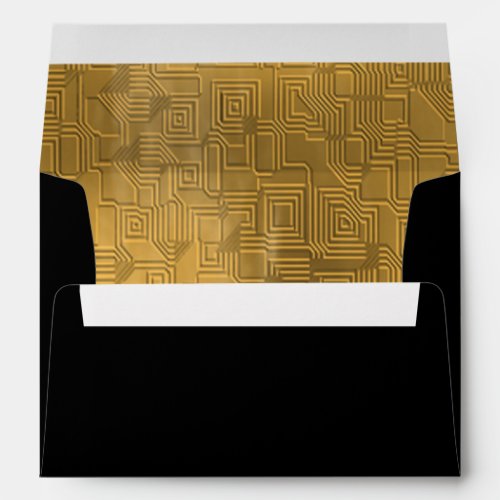 Gold Art Deco Geometric Pattern Decorative Lined Envelope