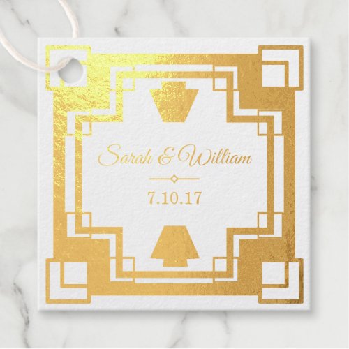 Gold Art Deco Glamour Thank You Foil Favor Tags