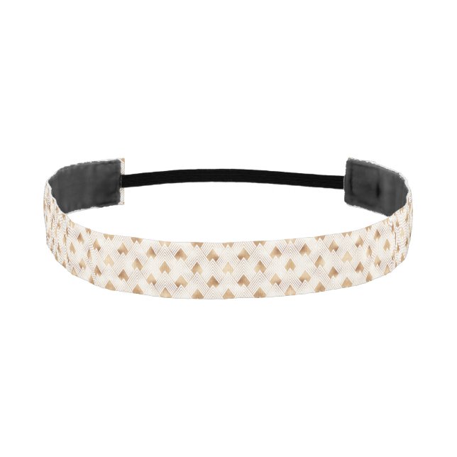 Gold Art Deco Pattern Athletic Headband (Front)