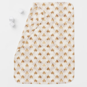 Gold Art Deco Pattern Baby Blanket