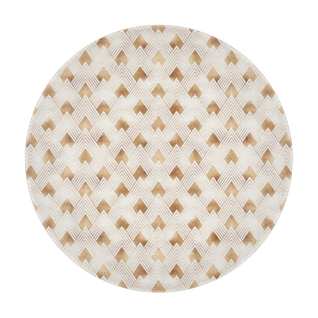Gold Art Deco Pattern Cutting Board (Front)