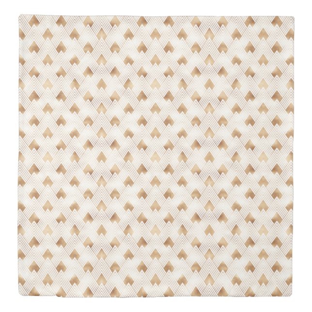 Gold Art Deco Pattern Duvet Cover (Front)