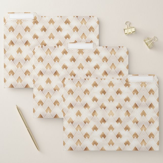 Gold Art Deco Pattern File Folder (Set)