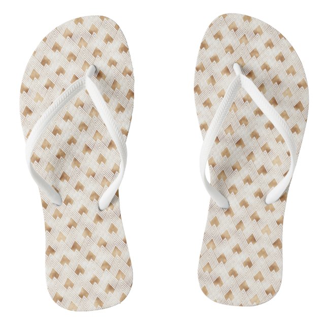 Gold Art Deco Pattern Flip Flops (Footbed)