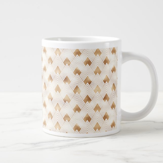 Gold Art Deco Pattern Giant Coffee Mug (Right)