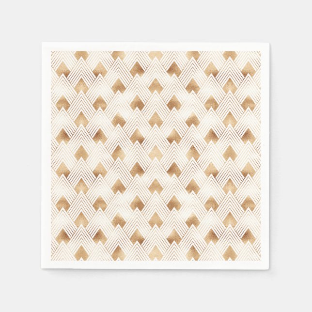 Gold Art Deco Pattern Napkins (Front)