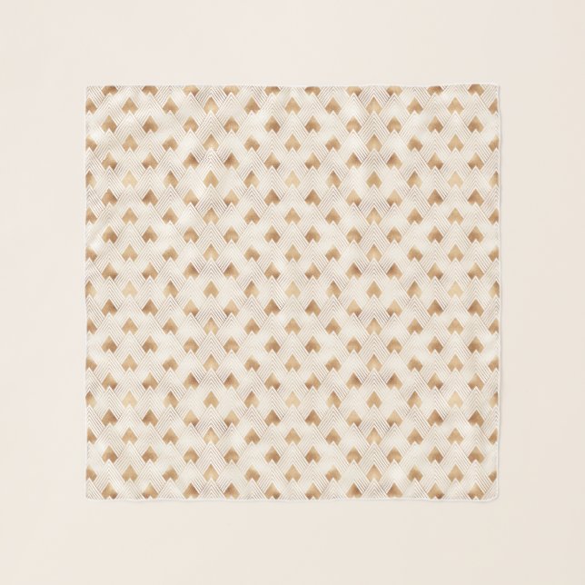 Gold Art Deco Pattern Scarf (Front)