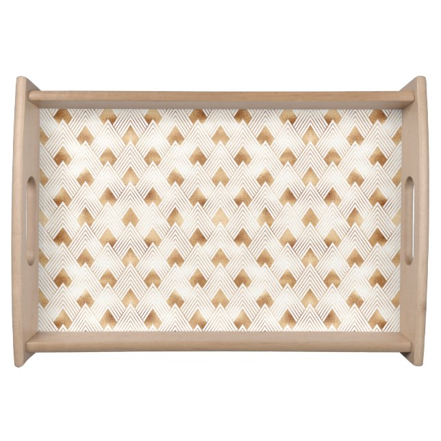 Gold Art Deco Pattern Serving Tray (Front)