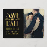 Gold Art Deco | Photo Save the Date Card