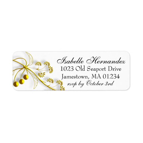 Gold Art Deco RSVP Return Address Labels