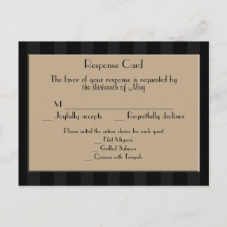 Gold Art Deco Stripe RSVP Postcard