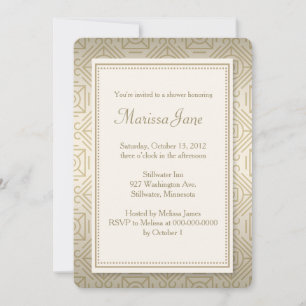 Gold Art Deco Style Shower Invitation