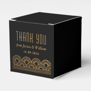 Gold Art Deco Wedding Reception Guest Favor Box