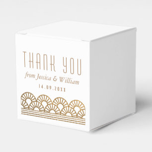Gold Art Deco Wedding Reception Guest Favor Box