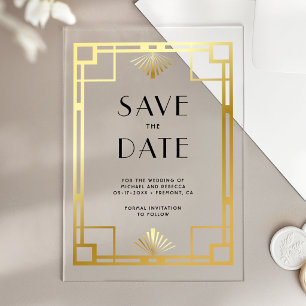 Gold Art Deco Wedding Save the Date