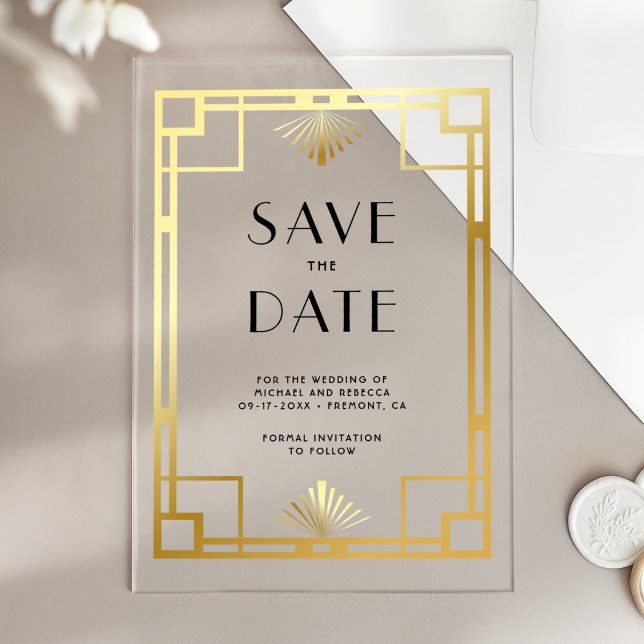 Gold Art Deco Wedding Save the Date (Creator Uploaded)