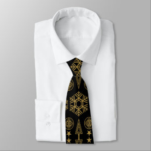 Gold Art Nouveau Christmas Decorative Neck Tie