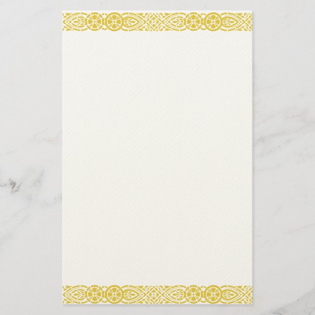 Gold Art Nouveau Filigree Stationery (Front)
