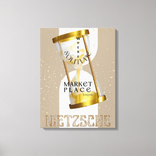 Gold Art Nouveau Introvert Philosophy quote Canvas Print