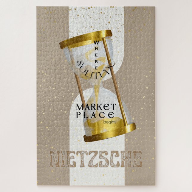 Gold Art Nouveau Introvert Philosophy quote Jigsaw Puzzle (Vertical)