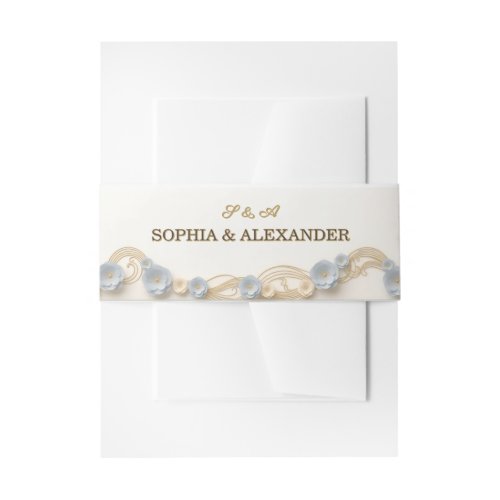Gold Art Nouveau Oval Wedding Invitation Belly Band