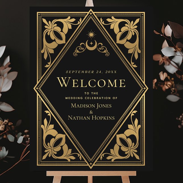 Gold Art Nouveau Tarot Gothic Wedding Welcome Sign (Creator Uploaded)