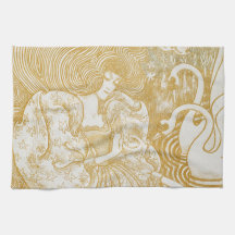Gold Art Nouveau Vintage Woman Drawing Vintage Aes