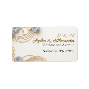 Gold Art Nouveau Wedding Wrap Address Label