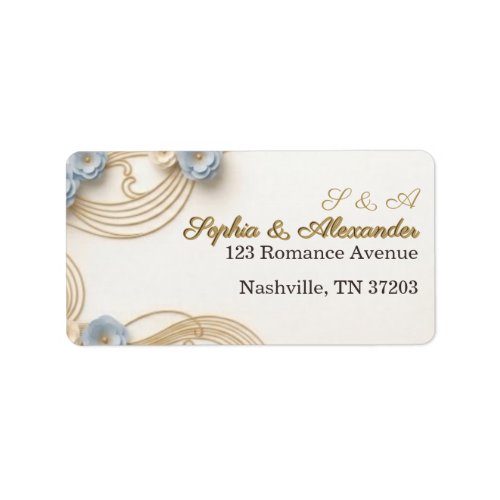 Gold Art Nouveau Wedding Wrap Address Label