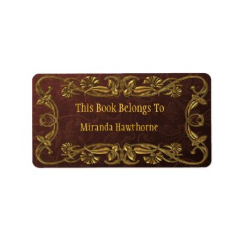 Gold Art Noveau Bookplate by RainbowCards at Zazzle