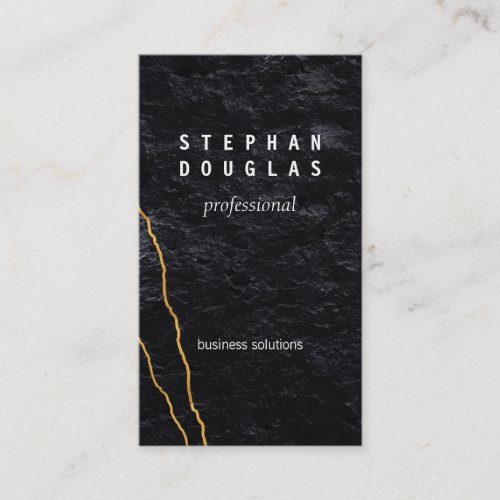 Gold  Artistic Lines  Slate Business Card