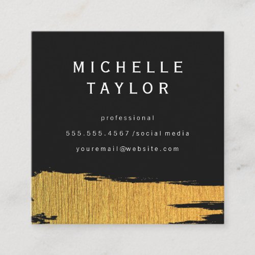 Gold Artistic Marks Square Business Card