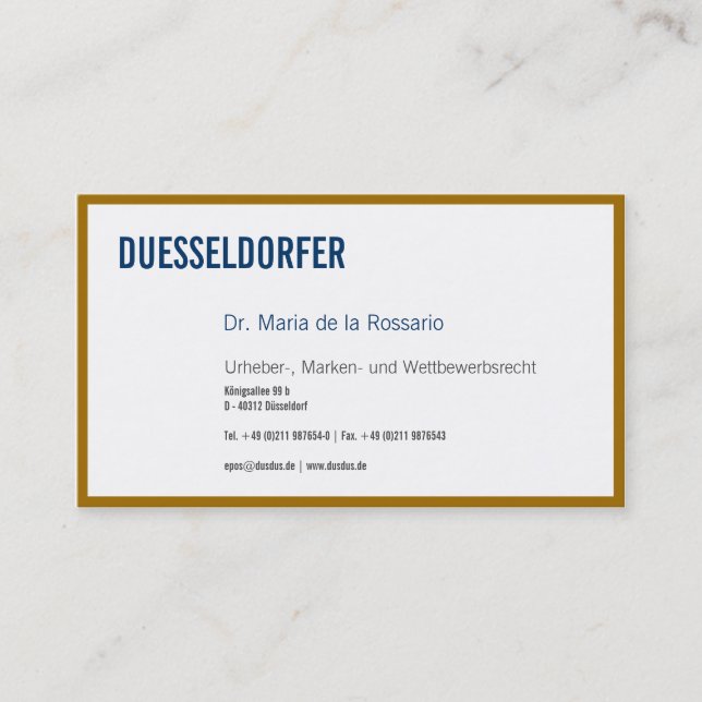 Gold as color  business card (Front)