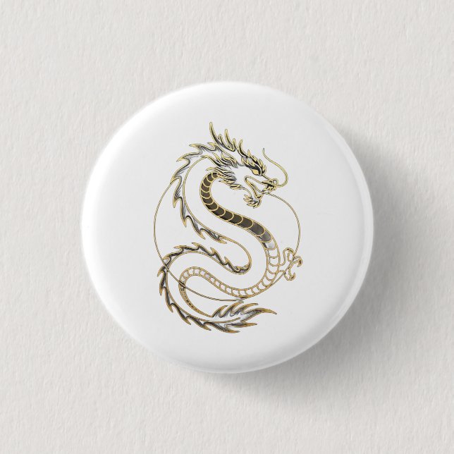 Gold Asia Dragon Button (Front)