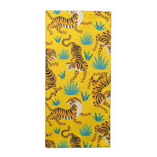Gold Asian Tiger Pattern Cloth Napkin