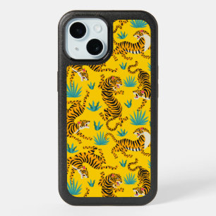 Gold Asian Tiger Pattern iPhone 15 Case