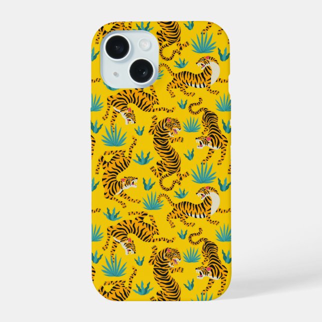 Gold Asian Tiger Pattern Iphone Case (Back)